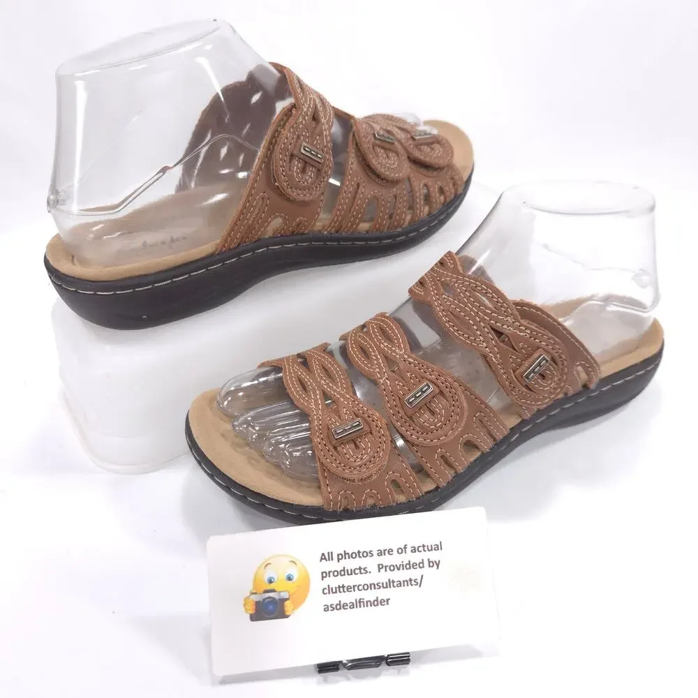 Clarks Collection 3 Strap Casual Sandal Womens Size 6 26710 Brown Black